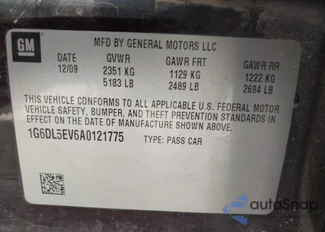 2010 Cadillac Cts Standard from USA, damaged, VIN 1G6DL5EV6A0121775